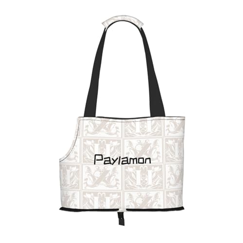 Paylamon Kompatible tragbare faltbare Umhängetasche für Welpen, Outdoor, tragbare Haustiertasche, Flugreise, Haustier-Tragetasche, Vintage-Blumenmuster, Grau und Weiß von Paylamon