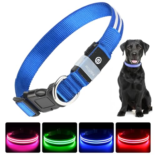 PcEoTllar Leuchthalsband Hund USB Aufladbar - LED Halsband für Hunde Hundehalsband Wasserdicht Leuchtend Einstellbare Größe, 3 Modi, Leuchthalsband für Nachtsicherheit Kleine und mittlere Große Hunde von PcEoTllar