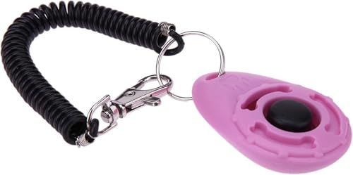 Pchnfei 1 x pinker Trainings-Clicker mit Knopf, Hundetrainingszubehör, stark und langlebig, Trainings- und Verhaltenshilfen, einfach zu bedienen Pchnfei 1 x pinker Trainings-Clicker mit Knopf, Hundetrainingszubehör, stark und langlebig, Trainings- und Verhaltenshilfen, einfach zu bedienen von Pchnfei