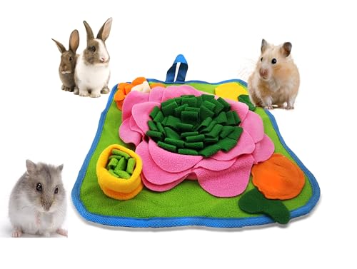 Kaninchen-Futtermatte, Hasen-Schnüffelmatte für Hamster, Puzzle-Spielzeug, interaktive Futtermatten für Meerschweinchen, Igel, Chinchillas, Frettchen, Kleintiere, Stressabbau (Grün) von Pdyay