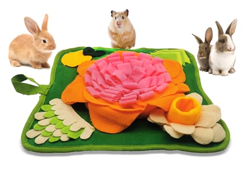 Kaninchen-Futtermatte, Hasen-Schnüffelmatte für Hamster, Puzzle-Spielzeug, interaktive Futtermatten für Meerschweinchen, Igel, Chinchillas, Frettchen, Kleintiere, Stressabbau (Rosa) von Pdyay