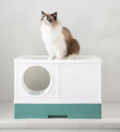 TIGO-X 1.0 KATZENKLO XXL Katzentoilette für große Katzen. L69xB44xH45.5 cm,Große geschlossene Katzentoilette mit Luftfilter. Katzenklo groß XXL nach Wunsch anpassbar, Geruchsfreie XXL Katzentoilette von PeTraum