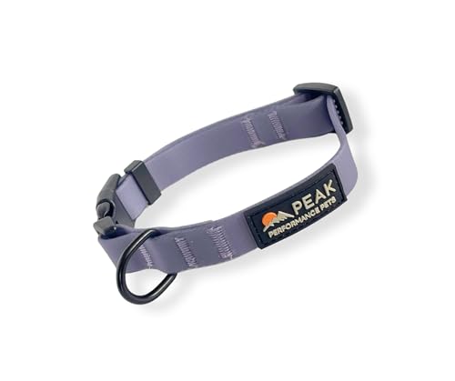 Peak Performance Pets Overlook Wasserdichtes Hundehalsband, groß, Violett, langlebig, bequem, extra große Welpen und große Hunde, leicht zu reinigen, geruchsdicht, schmutzdicht von Peak Performance Pets