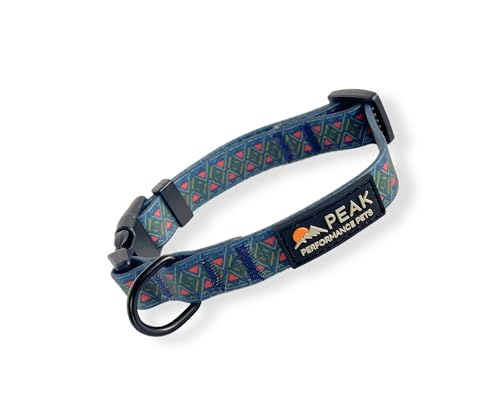 Peak Performance Pets Overlook Wasserdichtes Hundehalsband, groß, blau/neonfarben, langlebig, bequem, extra große Welpen und große Hunde, leicht zu reinigen, geruchsdicht, schmutzdicht von Peak Performance Pets