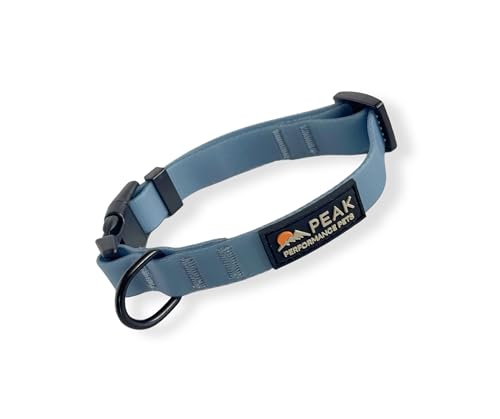 Peak Performance Pets Overlook Wasserdichtes Hundehalsband, klein, nebelblau, langlebig, bequem, trendig, Welpen und kleine Hunde, leicht zu reinigen, geruchsdicht, schmutzdicht von Peak Performance Pets