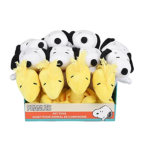 Peanuts Snoopy & Woodstock Hundespielzeug-Set, quietschend, aus Plüsch, 22,9 cm, mittelgroß, 12 Stück von Peanuts for Pets