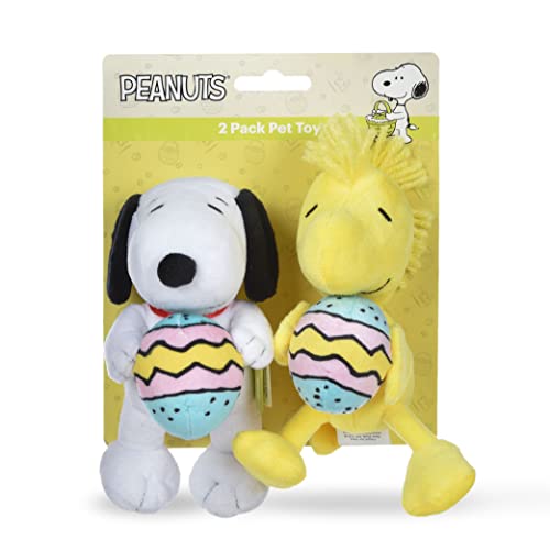 Peanuts for Pets Easter 6" Snoopy & Woodstock Spring AST Plush Squeaker Toy 2PC | Peanuts Dog Toys, Snoopy & Woodstock with Easter Eggs| Easter Dog Gifts | Snoopy Toys for Dogs von Peanuts for Pets