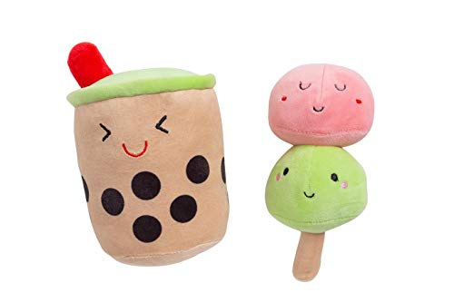 Pearhead Bubble Tea Pet Toys, Plush Dog Squeaker Toys and Cat Teaser Toys, Dog Owner and Cat Owner Pet Toy Sets, Must Have Pet Accessories for Pet Owners von Pearhead