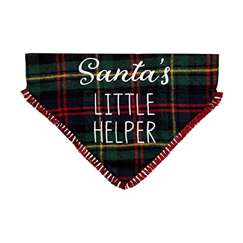 Pearhead Christmas Plaid Dog Bandana, Santa’s Little Helper Holiday Pet Bandana, Dog Christmas Bandana, Slide On Collar Dog Apparel, Plaid, Medium/Large, M/L von Pearhead