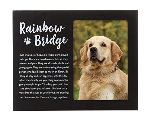 Pearhead Rainbow Bridge Bilderrahmen für Haustierbesitzer, Fotorahmen aus Holz für Haustierbesitzer, Gedenkrahmen und inspirierendes Haustierverlustgeschenk mit Gedicht, 8,9 x 12,7 cm, Schwarz von Pearhead