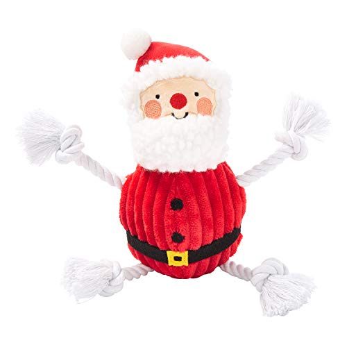 Pearhead The Real Santa Claus Holiday Dog Toy, Durable Corduroy Rope Toy, Stuffed Plush Chew Toy with Loud Squeaker, Christmas Stocking Stuffer for Pets von Pearhead