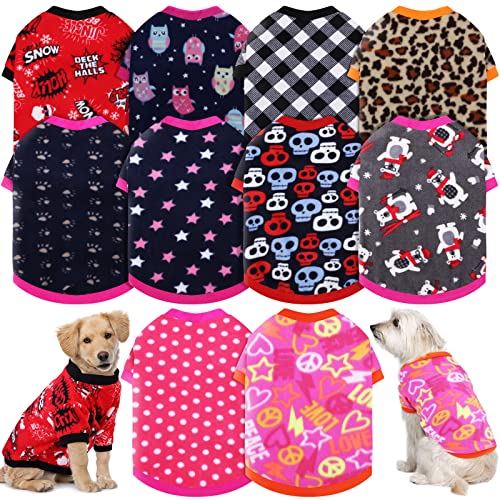 Pedgot 10 Stück Fleece-Pullover für Hunde, kleine Welpen, Kleidung, Winter, Chihuahua, Kleidung für kleine Hunde, Mädchen, Yorkies, Haustiere, Welpen, Katzen (mittelgroß, klassische Muster) von Pedgot