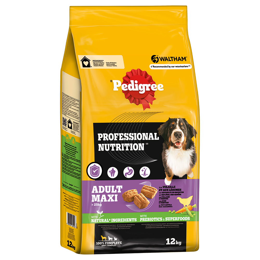 1,4 kg / 3 kg / 7 kg / 12 kg Pedigree zum Sonderpreis! - Professional Nutrition Adult Maxi >25kg mit Geflügel & Gemüse 12 kg von Pedigree