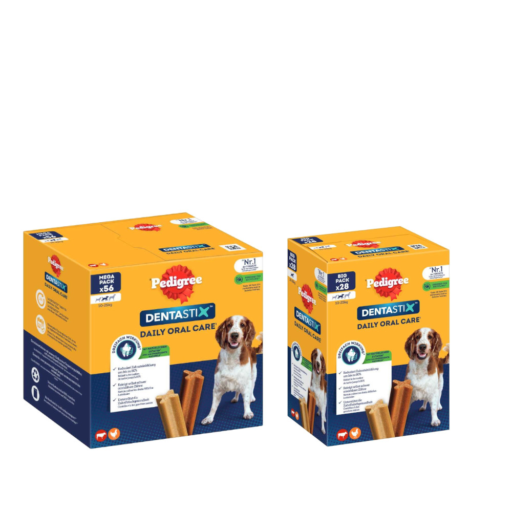 112 + 28 gratis! 140 Stück Pedigree Dentastix - für mittelgroße Hunde (10-25 kg) von Pedigree