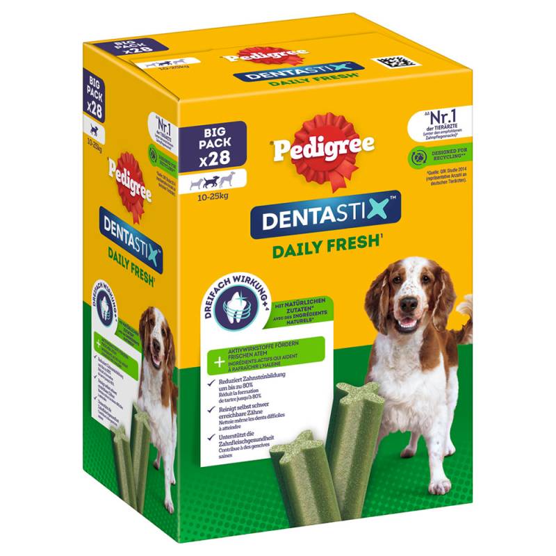 112 x Pedigree Dentastix Tägliche Zahnpflege/ Fresh Tägliche Frische - Fresh - für mittelgroße Hunde (10-25 kg) von Pedigree