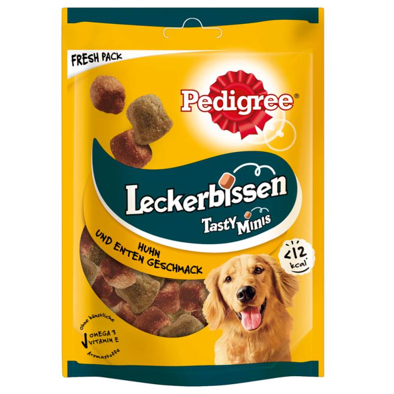 Sparpaket Pedigree Leckerbissen: Kau-Happen Huhn & Ente & Mini-Happen Käse & Rind - 3 x 130 g Kau-Happen &  3 x 140 g Mini-Happen von Pedigree