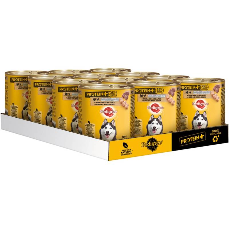 PEDIGREE Protein+ in Pastete Truthahn & Huhn 12x800g von Pedigree