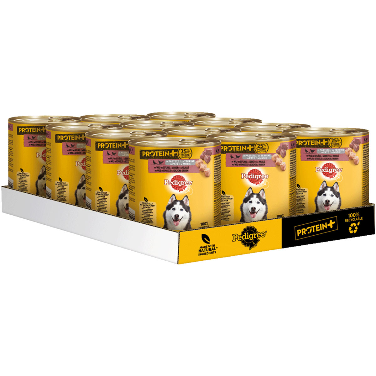 PEDIGREE Protein+ in Pastete Wild & Geflügel 12x800g von Pedigree