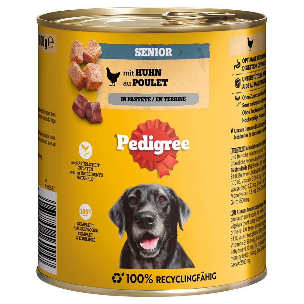 Pedigree Classic 12 x 800 g - Senior Huhn in Pastete Pedigree Classic 12 x 800 g - Senior Huhn in Pastete von Pedigree