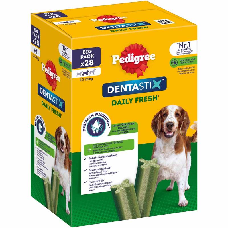 Pedigree DentaStix Fresh 28 Stück für mittelgroße Hunde von Pedigree