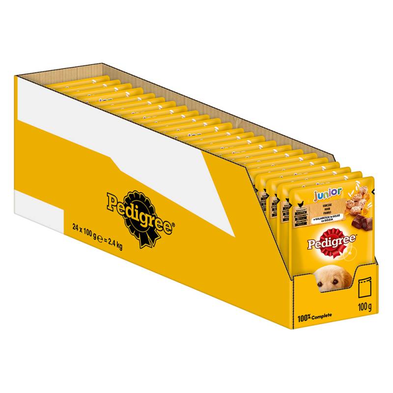 Pedigree Junior Frischebeutel Multipack - 24 x 100 g Huhn in Gelee von Pedigree