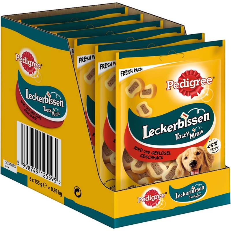 Pedigree Leckerbissen Kau-Schnitten mit Rind und Geflügel 6x155g von Pedigree