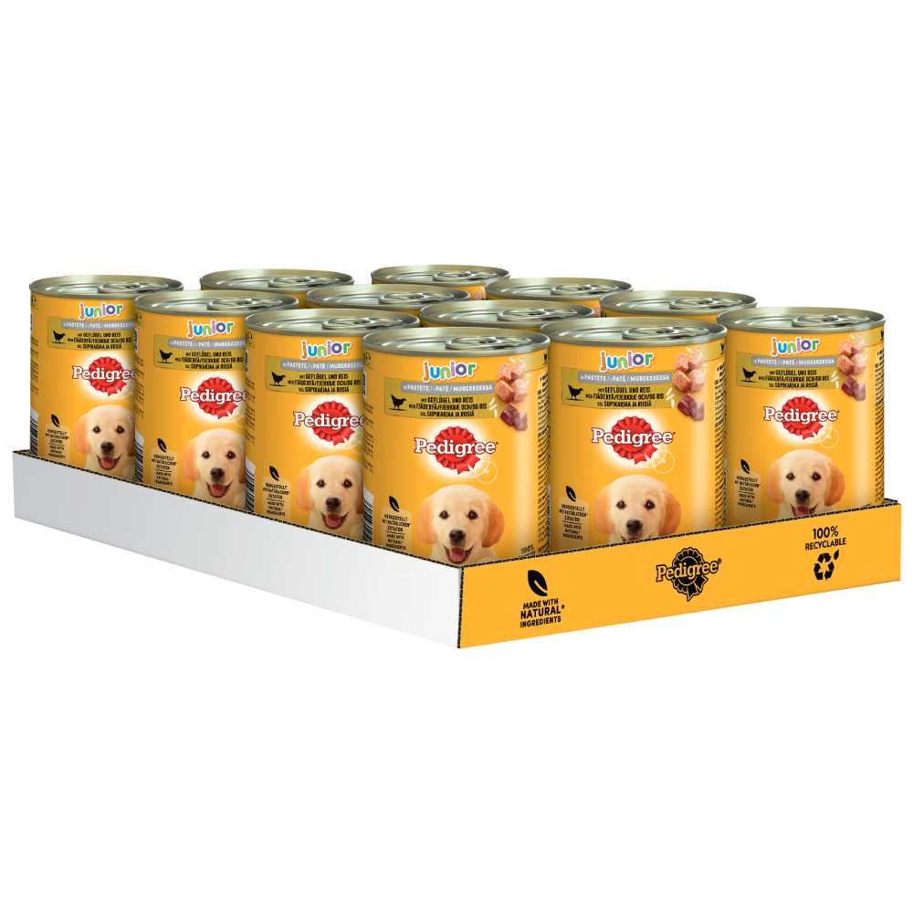 Pedigree Nassfutter für Hunde zum Sonderpreis! - Junior Classic Geflügel & Reis (12 x 400 g) von Pedigree