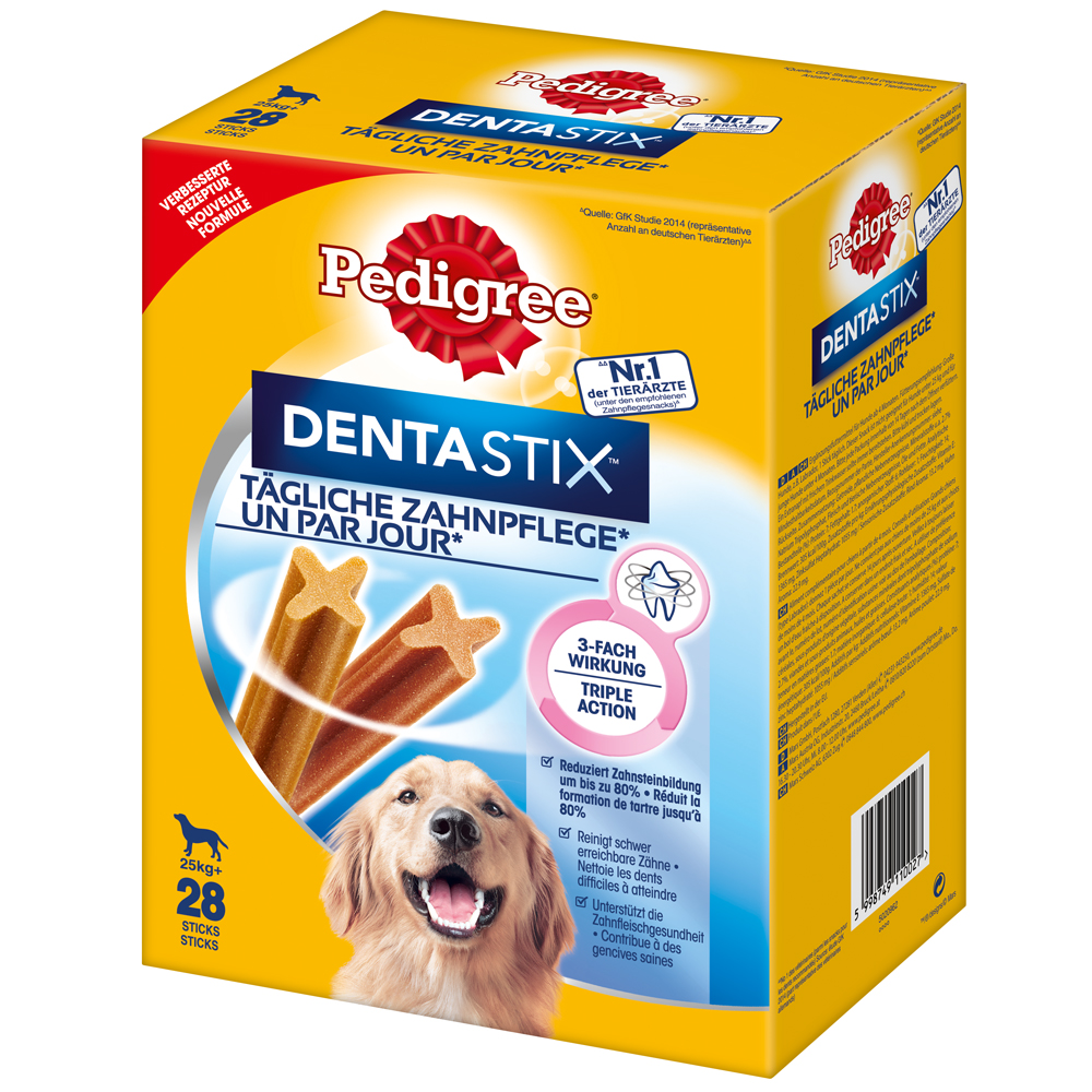 Pedigree Snacks für Hunde zum Sonderpreis! - Dentastix Zahnpflege Snacks für große Hunde (>25 kg) Multipack (28 Stück) von Pedigree