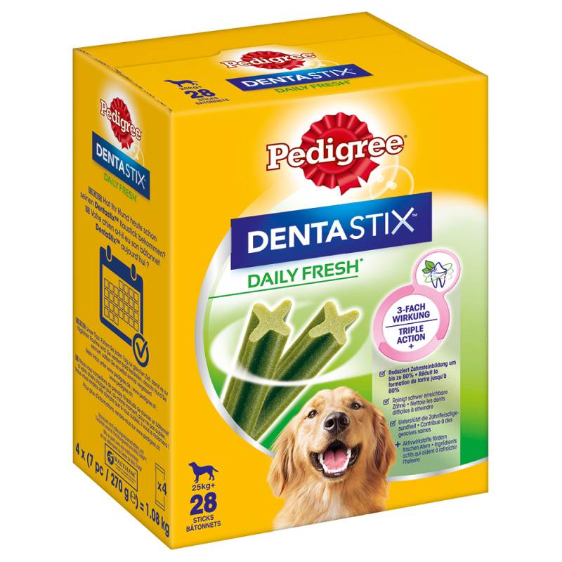 Sparpaket! 168 x Pedigree DentaStix Tägliche Zahnpflege / Fresh - Fresh - für große Hunde (>25 kg) von Pedigree