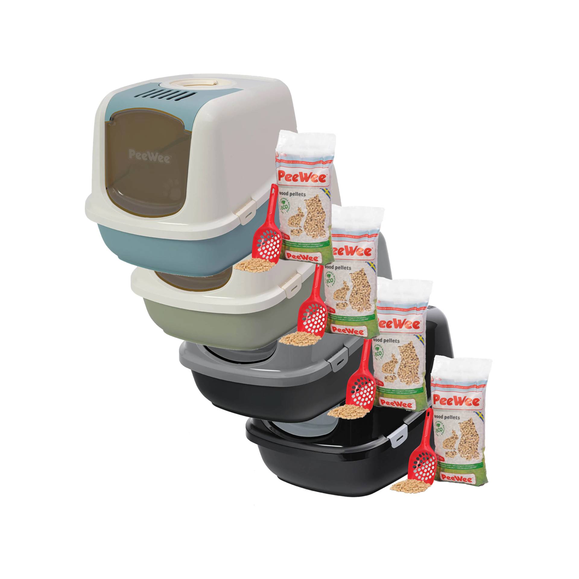 PeeWee EcoDome Katzentoilette Starter-Paket - Salbeigrün/Creme PeeWee EcoDome Katzentoilette Starter-Paket - Salbeigrün/Creme von PeeWee