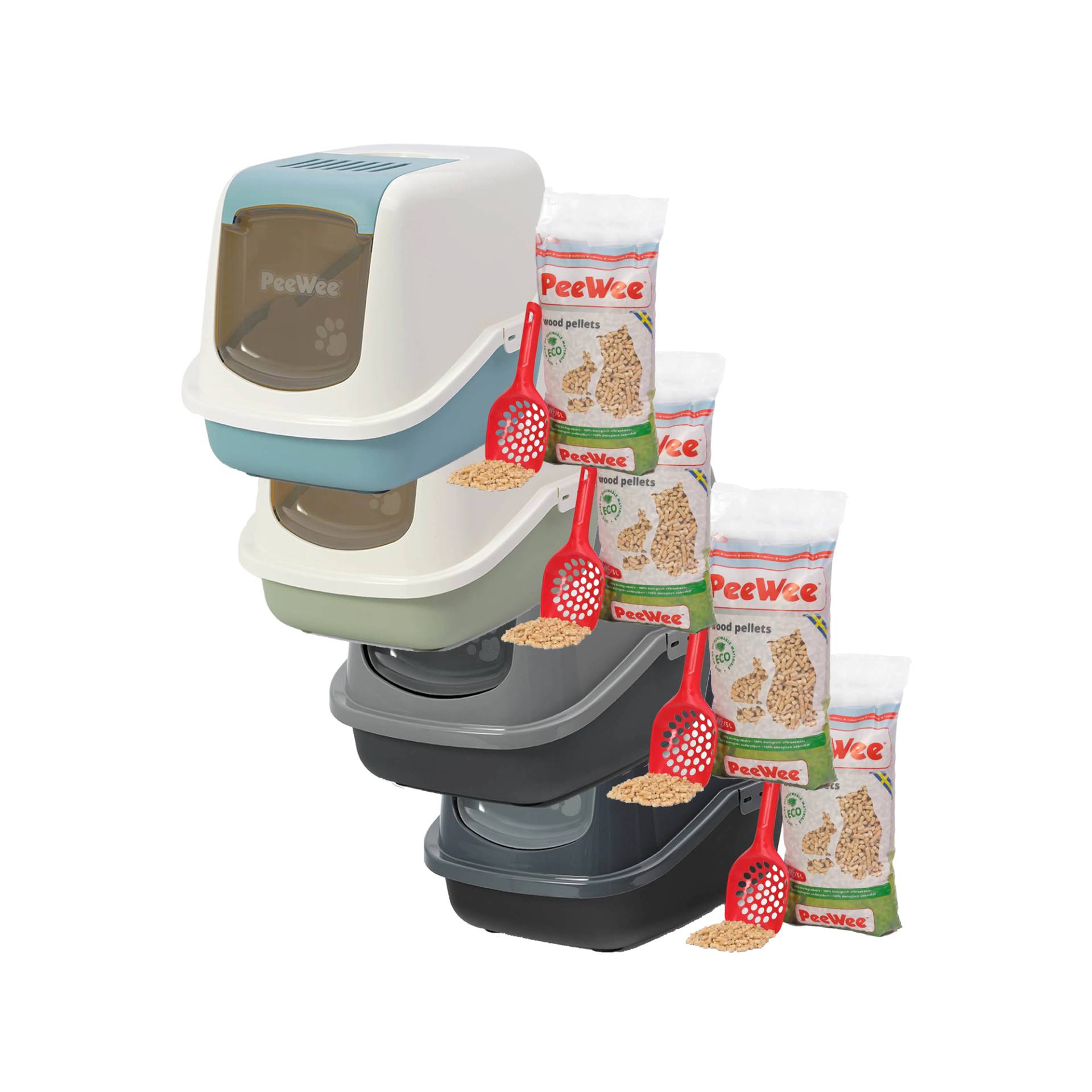 PeeWee EcoHus Katzenklo Starter-Paket - Marlin-Blau/Creme PeeWee EcoHus Katzenklo Starter-Paket - Marlin-Blau/Creme von PeeWee