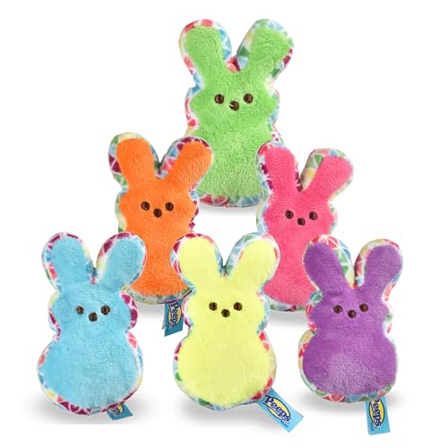 Peeps for Pets 10,2 cm Muster Plüsch Hase Quietschspielzeug für Hunde in verschiedenen Farben | Kleine Peeps Bunny Plüsch für Hunde Osterkörbe mit Quietscher in | Hund Quietschendes Plüschhasen Spielzeug (FF20037) von Peeps for Pets