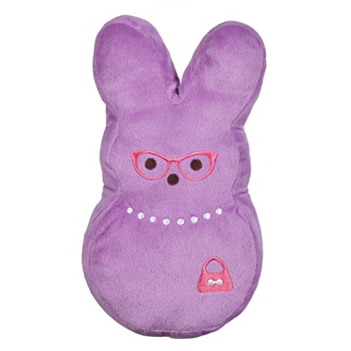 Peeps Bunny 12 Zoll Lila Dress Up Bunny Plüsch Hundespielzeug | Peeps Hund Kauspielzeug für alle Hunde mit Perlenkette | Großes Hundespielzeug aus weichem Plüschstoff von Peeps