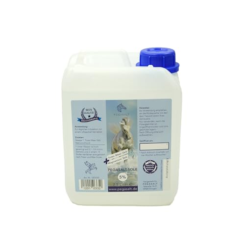 5% Totes Meer Sole (2,5 Liter) • Pferde Inhalation Soletherapie • Regeneration der Atemwege für Pferde - Pegasalt (4er Spar Set) von Pegasalt