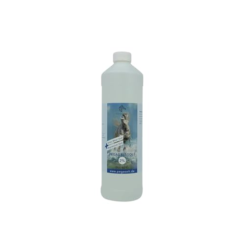 Pegasalt 2% Totes Meer Sole (1000 ml) • Pferde Inhalation Soletherapie • Regeneration der Atemwege für Pferde (1 Flasche) von Pegasalt