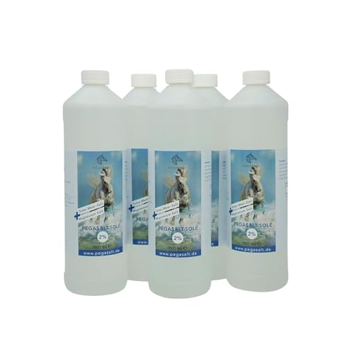 Pegasalt 2% Totes Meer Sole (1000 ml) • Pferde Inhalation Soletherapie • Regeneration der Atemwege für Pferde (10er Spar Set) von Pegasalt