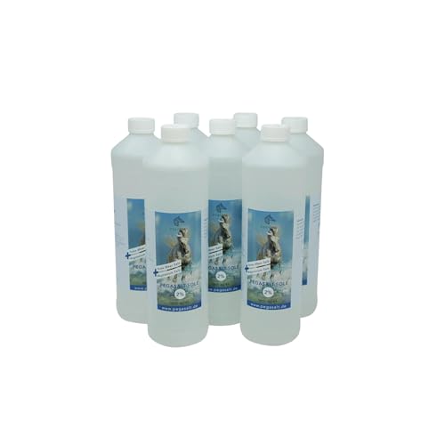 Pegasalt 2% Totes Meer Sole (1000 ml) • Pferde Inhalation Soletherapie • Regeneration der Atemwege für Pferde (7er Spar Set) von Pegasalt