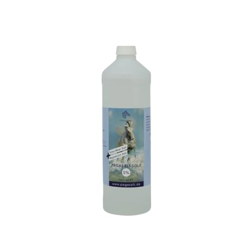 Pegasalt 5% Totes Meer Sole (1000 ml) • Pferde Inhalation Soletherapie • Regeneration der Atemwege für Pferde von Pegasalt