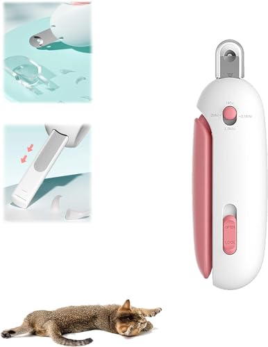 Cat Nail Clippers with Adjustable Aperture,Safe Dog-Cat Nail Clipper Grooming Tool with 4 Adjustable Gears & Nail Storage Cover,Multifunctional Pet Nail Trimmers for Cats and Dogs (Pink) von Pelinuar