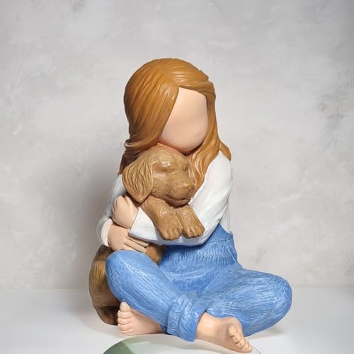 Hundeengel-Figuren, Hundeengel Freundschaft Gedenkgeschenke, Engel-Hunde-Freundschafts-Gedenkstätten, Geschenk für Hundebesitzer, Geformte Handbemalte Figuren für Hundeliebhaber von Penbinmall