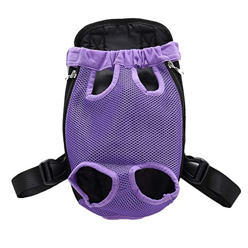 PengGengA Beine Out Hunderucksack Carrier Atmungsaktiv Haustier Hund Katze Tasche Rucksack Für Hunderucksack Für Tägliche Verwendung Violett L von PengGengA