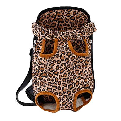 PengGengA Beine Out Hunderucksack Haustier Reise Rucksack Atmungsaktiv Tragetasche Hund Für Wander-Kampagne Tägliche Verwendung Leopard L von PengGengA