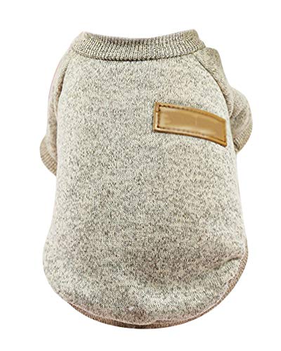 PengGengA Haustier Katze Hund Pullover Warme Hund Pullover Cat Kleidung Haustier Mantel Hund Jumper Für Welpen Small Medium Large Dog Beige 2XL von PengGengA