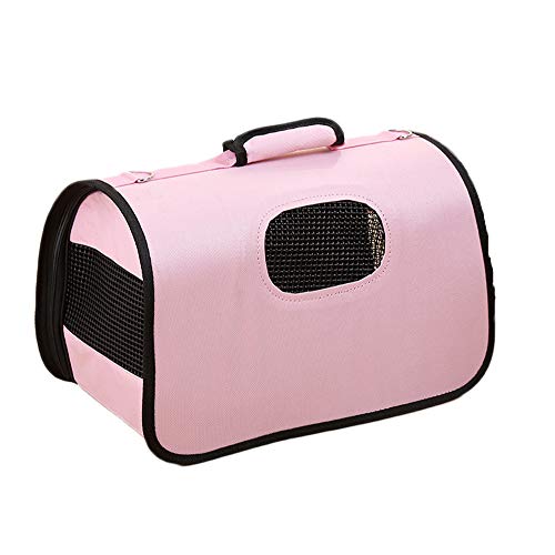 PengGengA Haustier Tragetasche Faltbarer Atmungsaktiv Hund Katze Tasche Outdoor Reise Hundetragetasche Transporttasche Pink von PengGengA