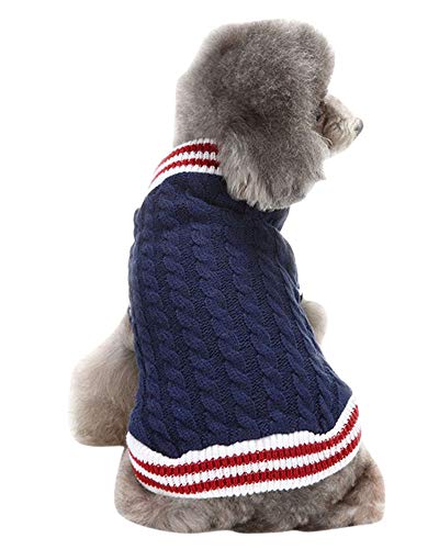 PengGengA Hunde Hoodie Kapuzenpullover Soft Bequem Sweatshirt Katze Hund Pullover Haustier Mantel Hund Jumper Weihnachten Blau 5 L von PengGengA