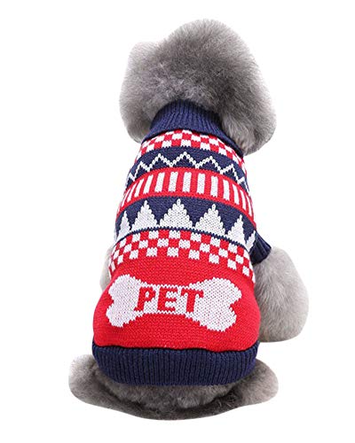 PengGengA Hunde Hoodie Kapuzenpullover Soft Bequem Sweatshirt Katze Hund Pullover Haustier Mantel Hund Jumper Weihnachten Blau 7 S von PengGengA