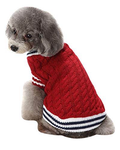 PengGengA Hunde Hoodie Kapuzenpullover Soft Bequem Sweatshirt Katze Hund Pullover Haustier Mantel Hund Jumper Weihnachten Rot 5 M von PengGengA