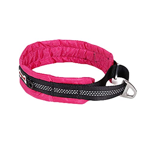 PengGengA Hundehalsband Verstellbare Weiches Nylon Hunde Halsband Atmungsaktives Reflektierend Halsband Geeignet für Katzen und Hunde (Rosenrot, XL: Länge 50-63 cm) von PengGengA