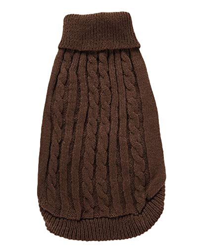 PengGengA Kleine Haustier Hund Pullover Soft Bequem Sweatshirt Warme Hund Jumper Für Teddy Mops Bulldogge Kaffeebraun XS von PengGengA