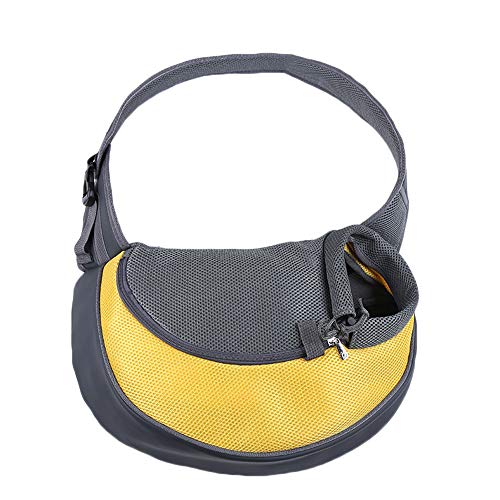 PengGengA Single-Schulter Haustier Tragetasche Atmungsaktiv Hund Katze Tasche Outdoor Reise Hundetragetasche Schultertasche Gelb Klein von PengGengA